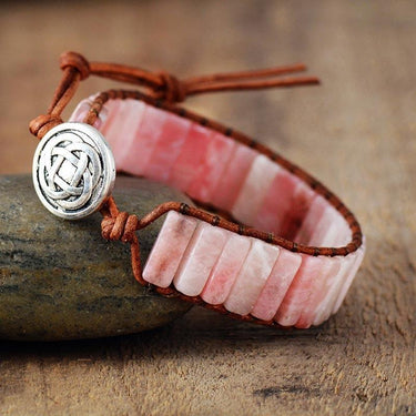 Rosamie Pink Opal Stone Leather Bracelet-Your Soul Place